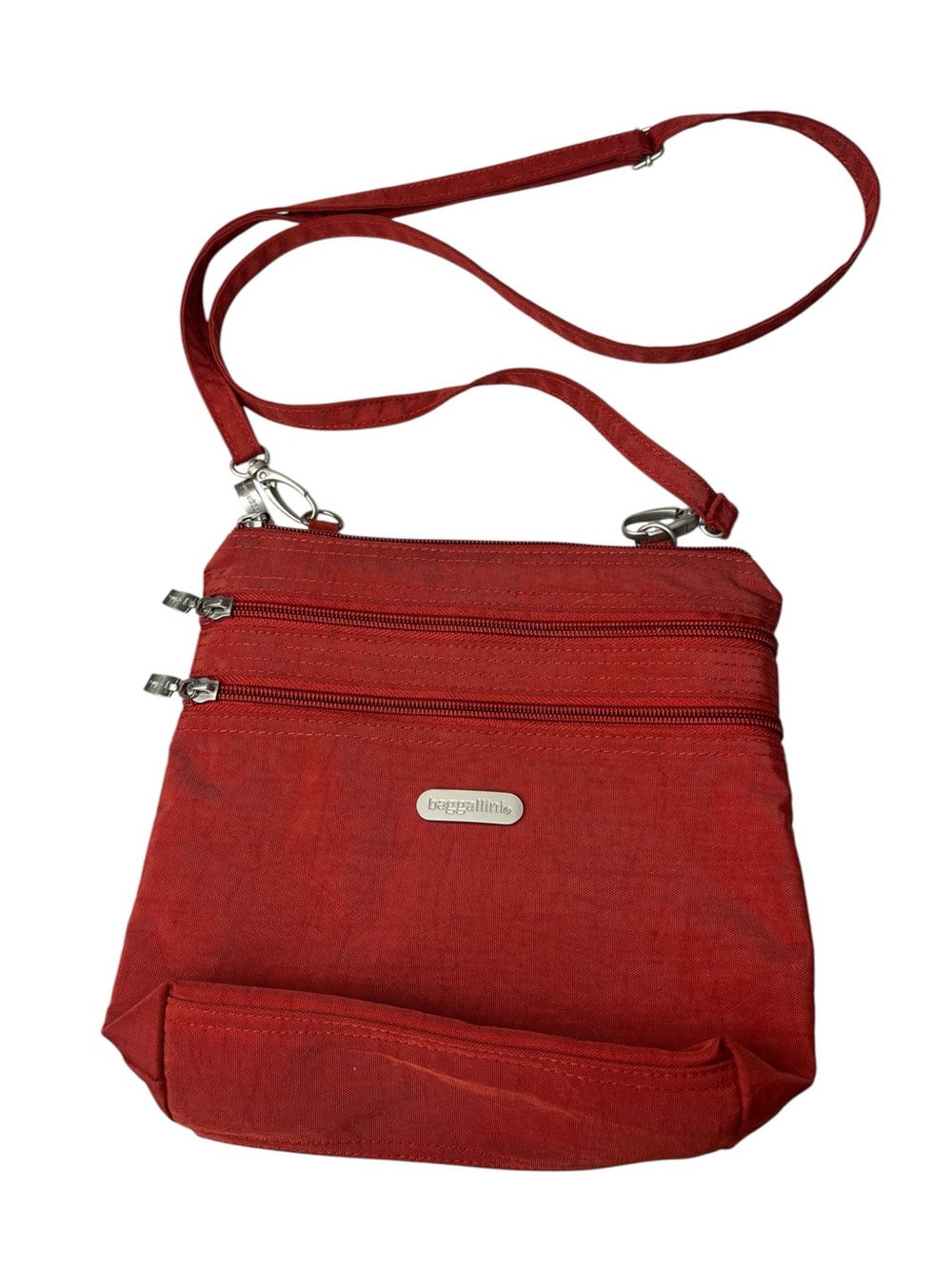 Baggallini Red Crossbody Nylon Purse / Travel Bag
